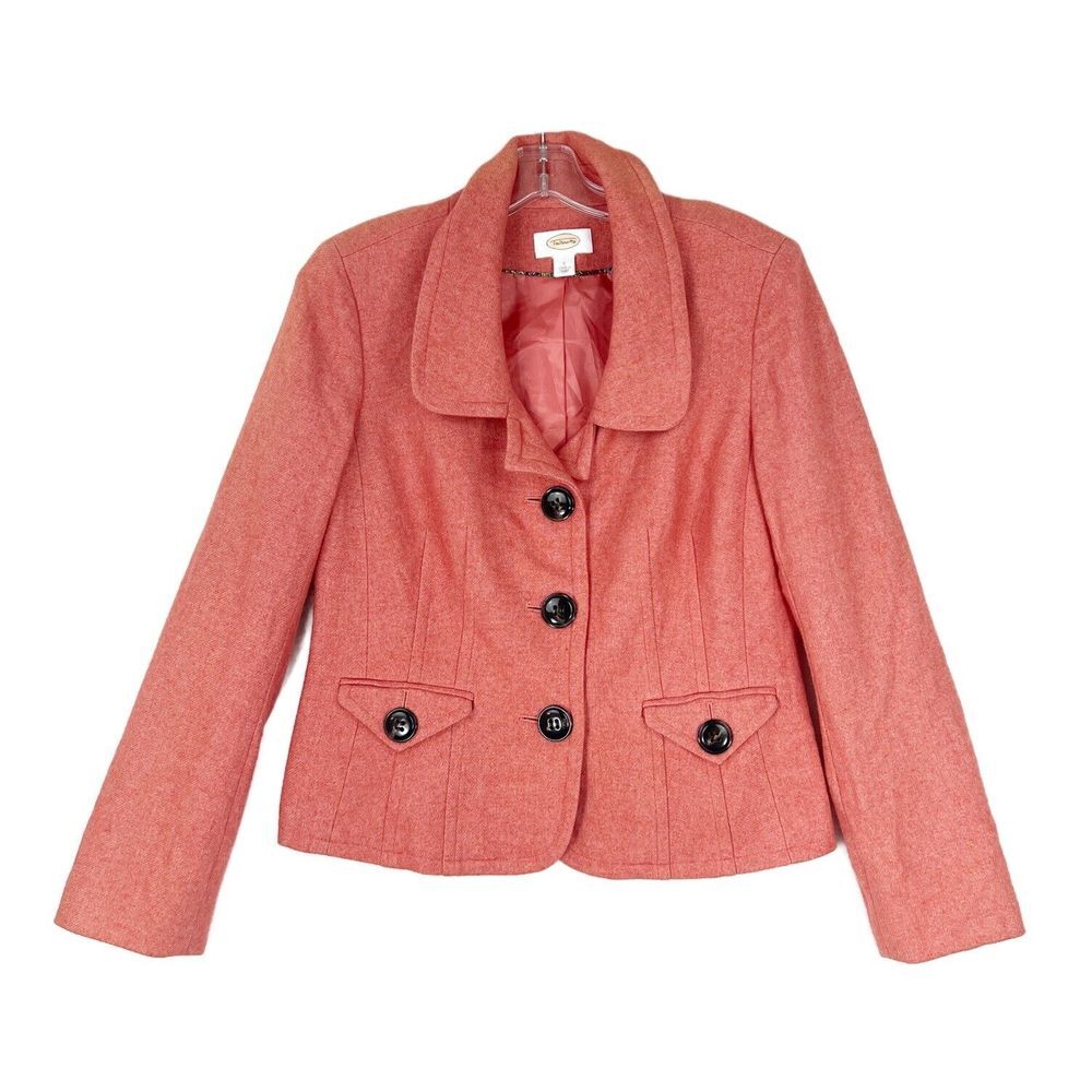 TALBOTS Classic Professional Office Wool Blend Tweed Career Business Blazer Sz 8